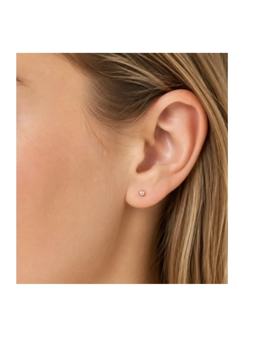 Silver Tone Ball Stud Earrings (NWT)